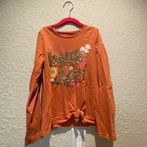 Orange Long Sleeve Floral 'Hello Fall' Top